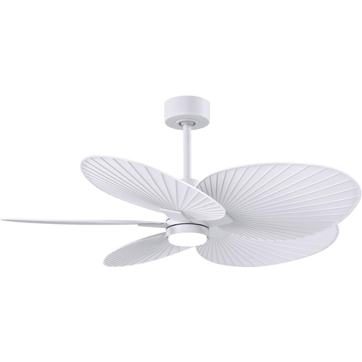 Matthews Fan Co AKTPLK-MWH-MWH Atlas Alessandra Tropical - LK 48 inch Matte White Ceiling Fan