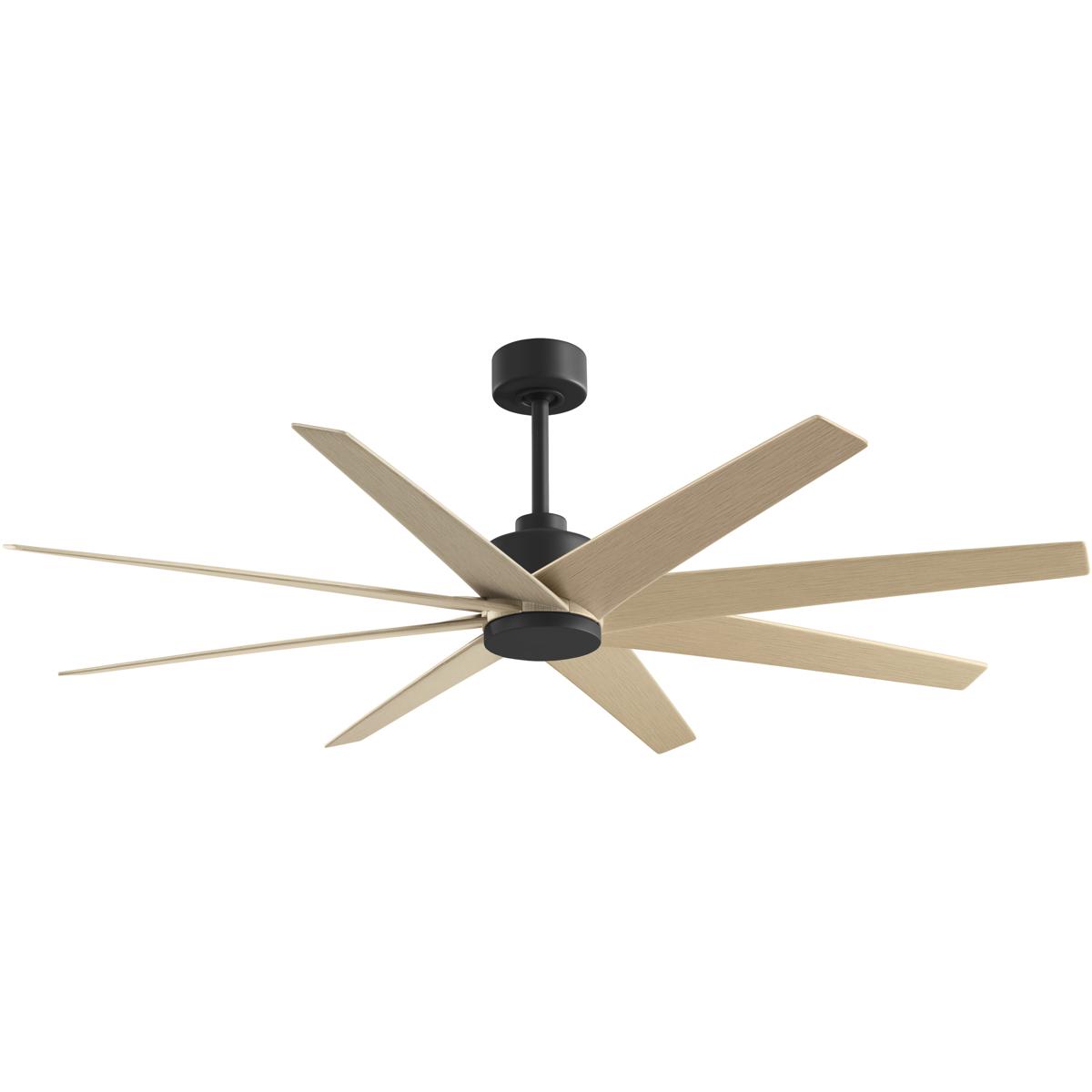 Matthews Fan Co AN-BK-LM-64 Atlas Ariella 64 inch Matte Black with Light Maple Tone Blades Ceiling Fan