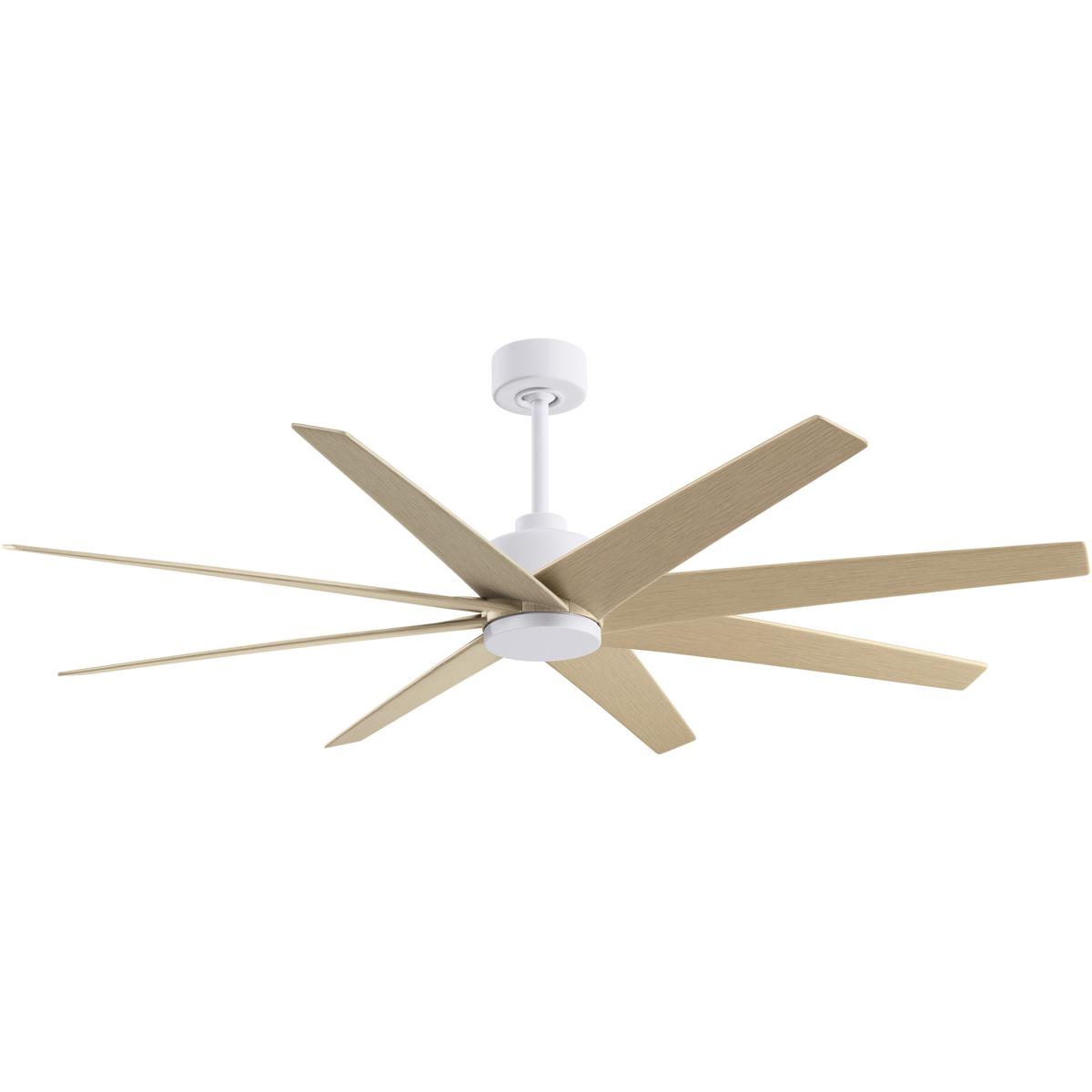 Matthews Fan Co AN-MWH-LM-64 Atlas Ariella 64 inch Matte White with Light Maple Tone Blades Ceiling Fan