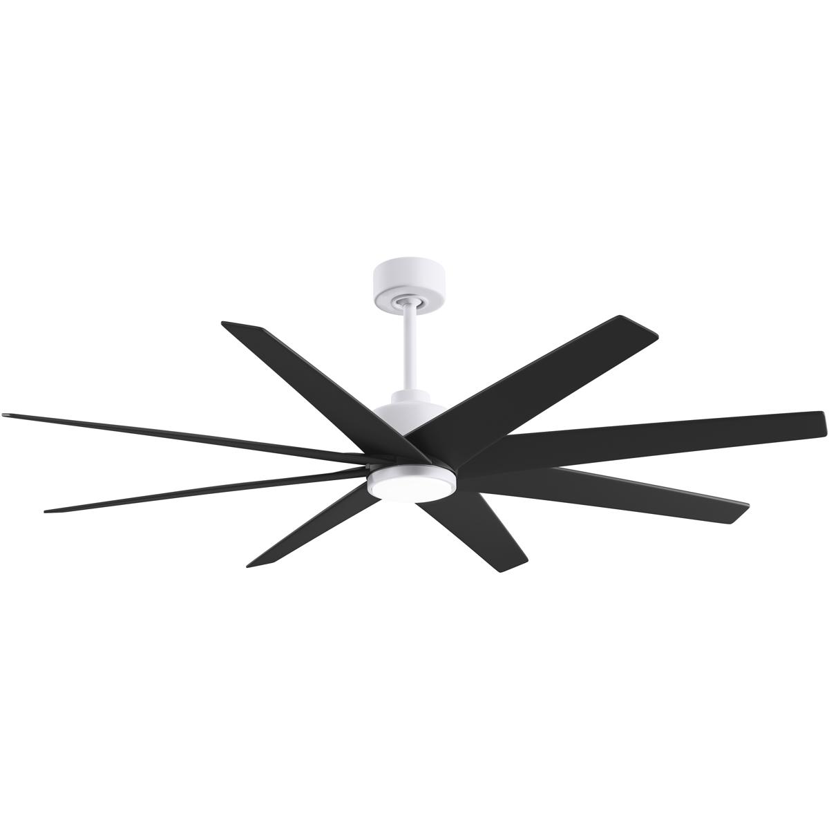 Matthews Fan Co ANLK-MWH-BK-64 Atlas Ariella - LK 64 inch Matte White with Matte Black Blades Ceiling Fan