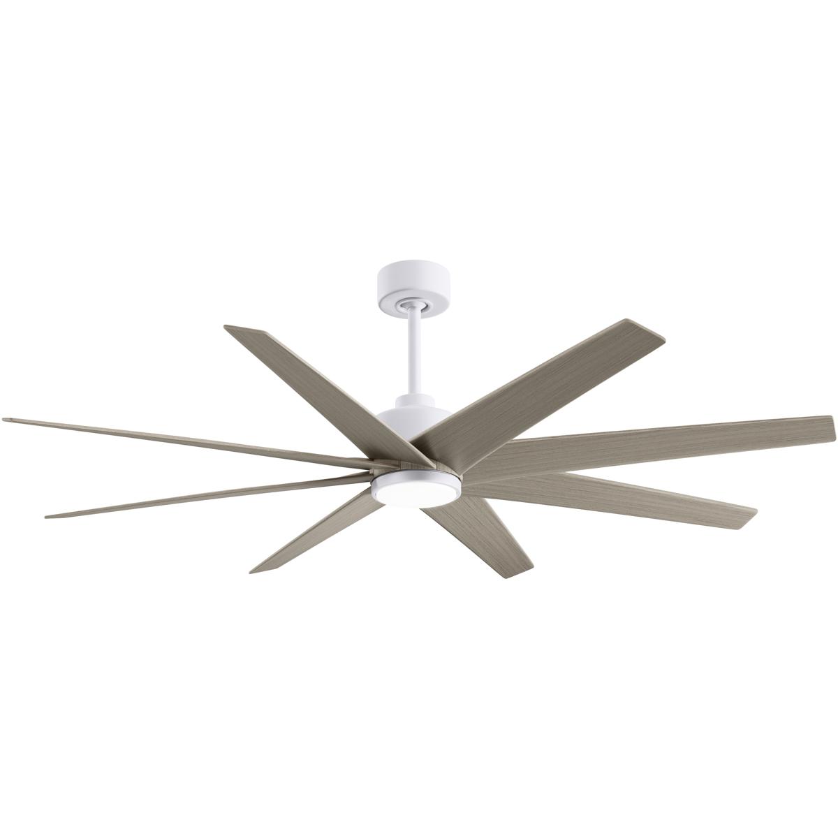 Matthews Fan Co ANLK-MWH-GA-64 Atlas Ariella - LK 64 inch Matte White with Gray Ash Tone Blades Ceiling Fan