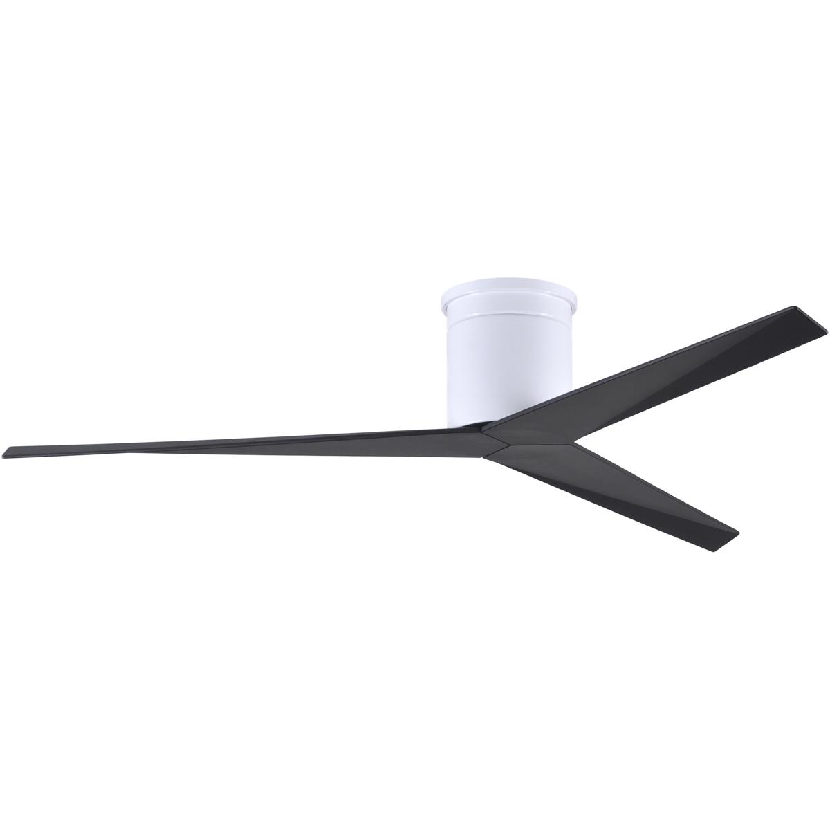 Matthews Fan Co EKH-WH-BK Atlas Eliza-H 56 inch Gloss White with Matte Black Blades Flush Mount Ceiling Fan