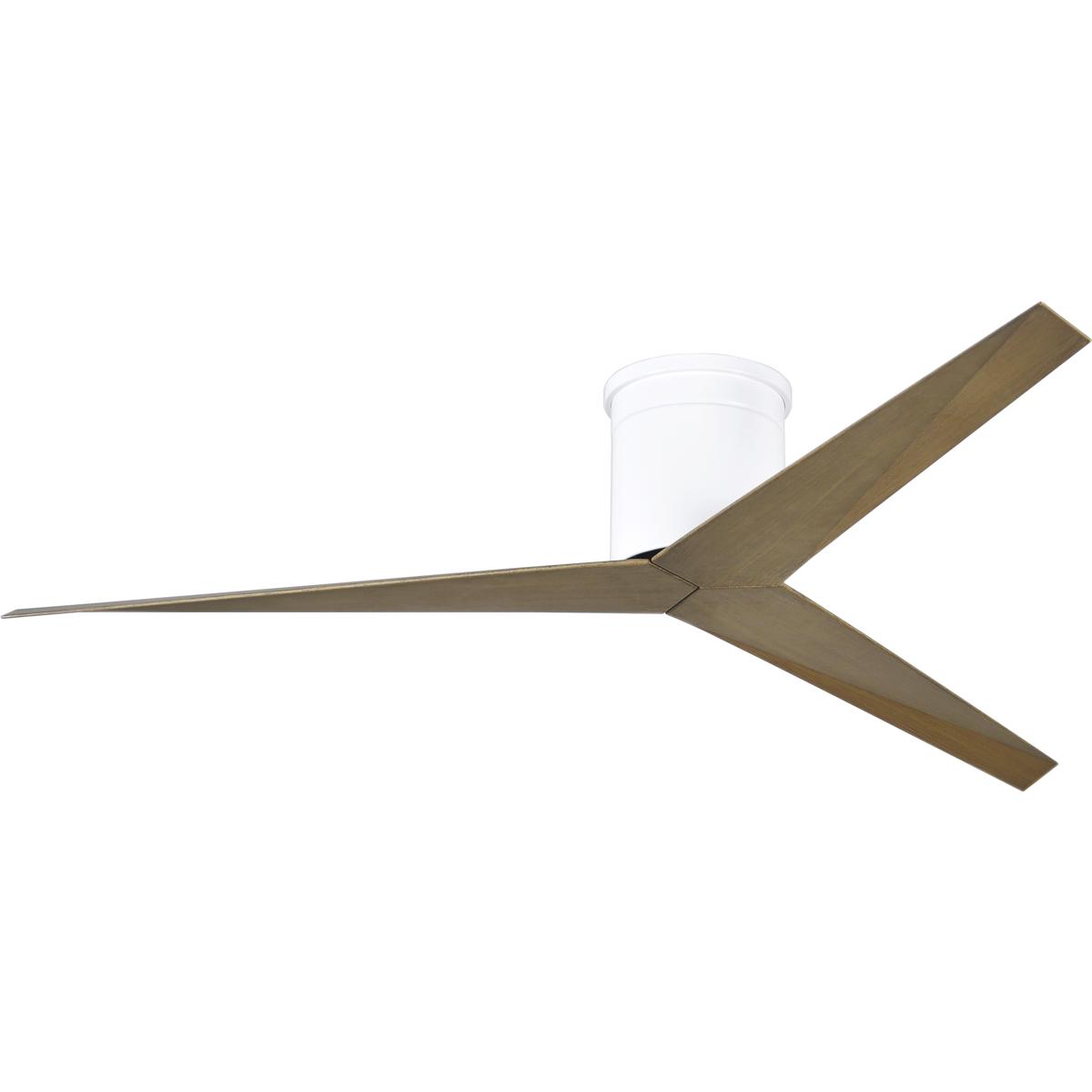 Matthews Fan Co EKH-WH-GA Atlas Eliza-H 56 inch Gloss White with Gray Ash Tone Blades Flush Mount Ceiling Fan