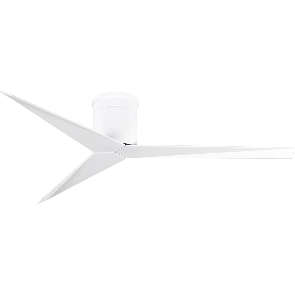 Matthews Fan Co EKHWHWH Atlas ElizaH 56 inch Gloss White Flush Mount Ceiling Fan