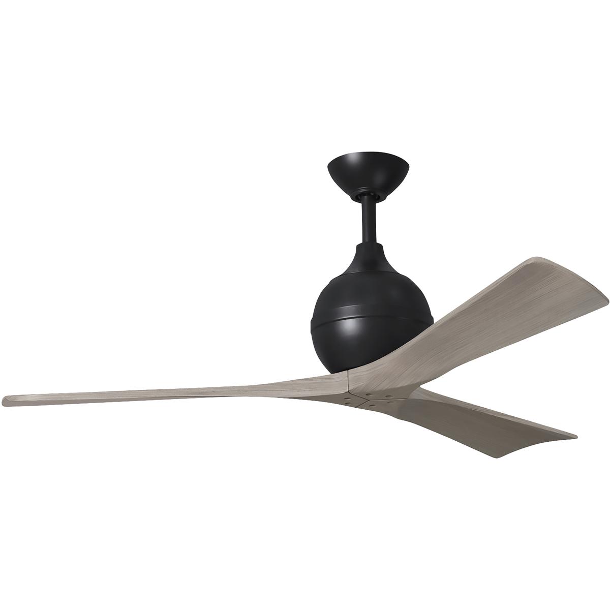 Matthews Fan Co IR3-BK-GA-52 Atlas Irene-3 52 inch Matte Black with Gray Ash Tone Blades Paddle Fan