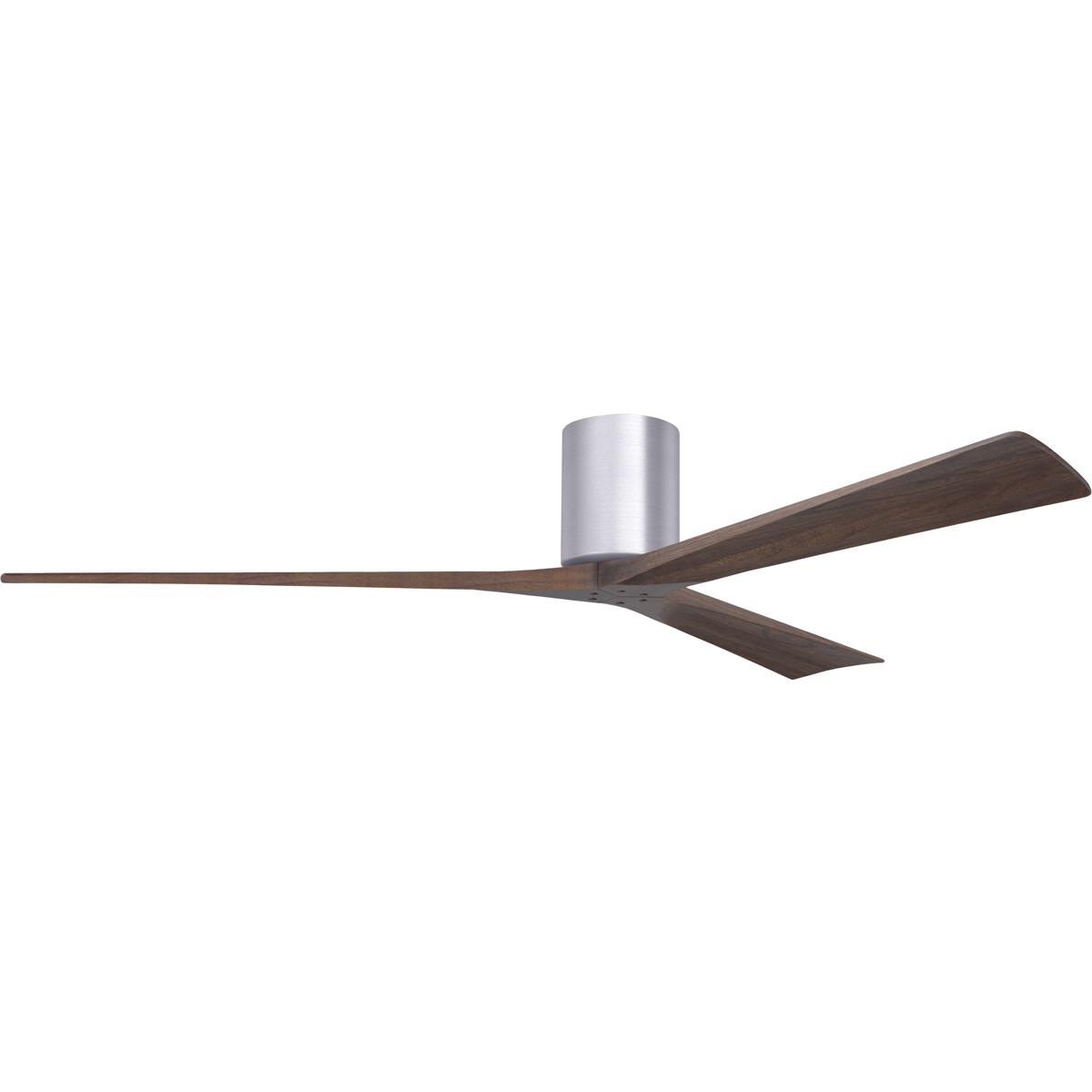Matthews Fan Co IR3H-BN-WA-72 Atlas Irene-3H 72 inch Brushed Nickel with Walnut Tone Blades Flush Mount Paddle Fan