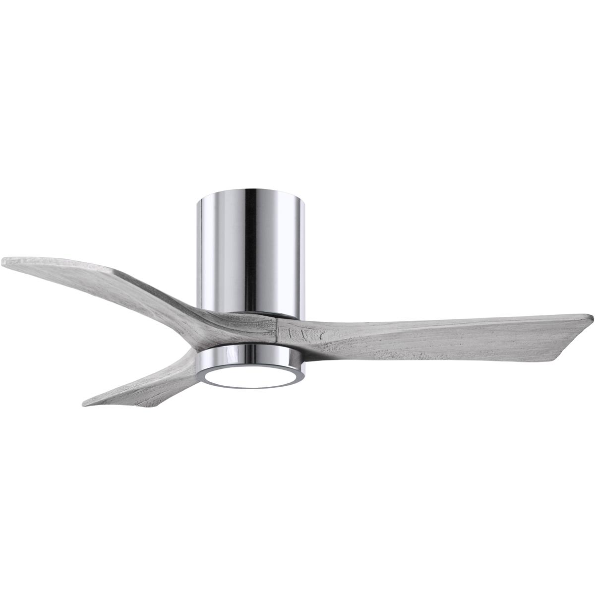 Matthews Fan Co IR3HLK-CR-BW-42 Atlas Irene-3HLK 42 inch Polished Chrome with Barn Wood Tone Blades Flush Mount Paddle Fan