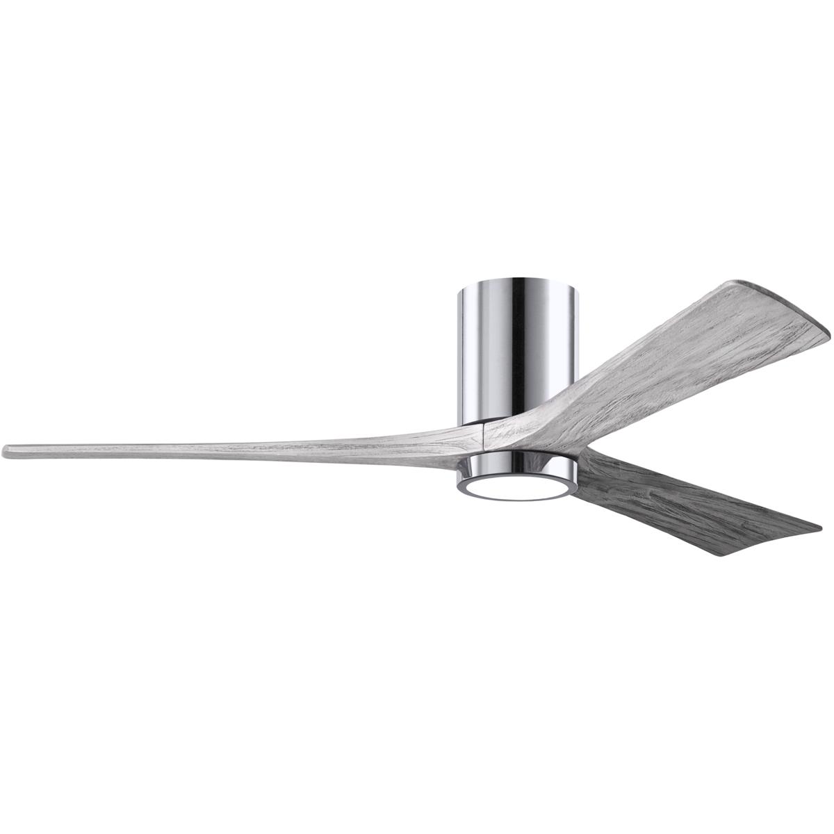 Matthews Fan Co IR3HLK-CR-BW-60 Atlas Irene-3HLK 60 inch Polished Chrome with Barn Wood Tone Blades Flush Mount Paddle Fan