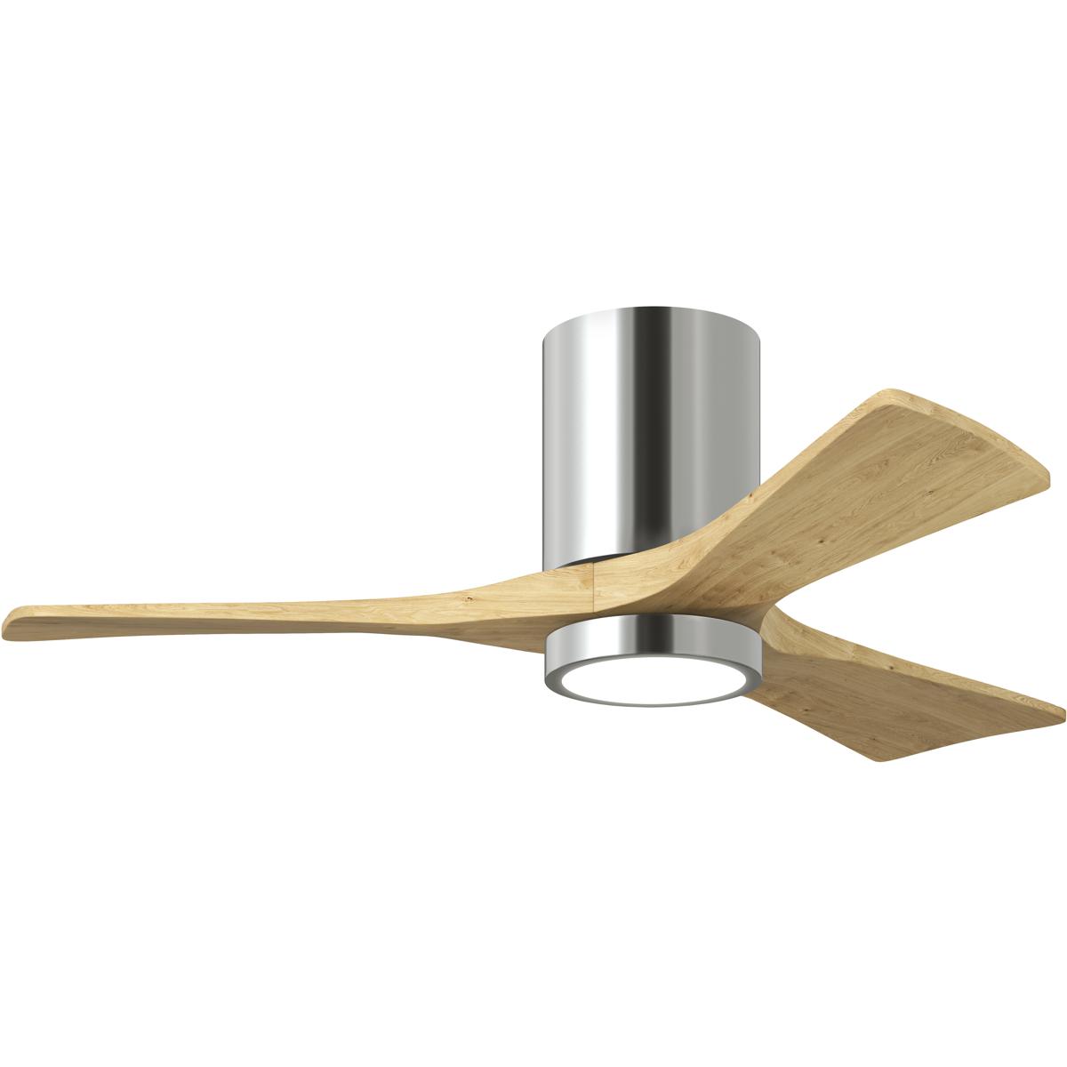 Matthews Fan Co IR3HLK-CR-LM-42 Atlas Irene-3HLK 42 inch Polished Chrome with Light Maple Tone Blades Flush Mount Paddle Fan
