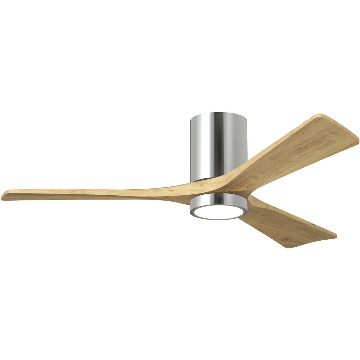 Matthews Fan Co IR3HLK-CR-LM-52 Atlas Irene-3HLK 52 inch Polished Chrome with Light Maple Tone Blades Flush Mount Paddle Fan