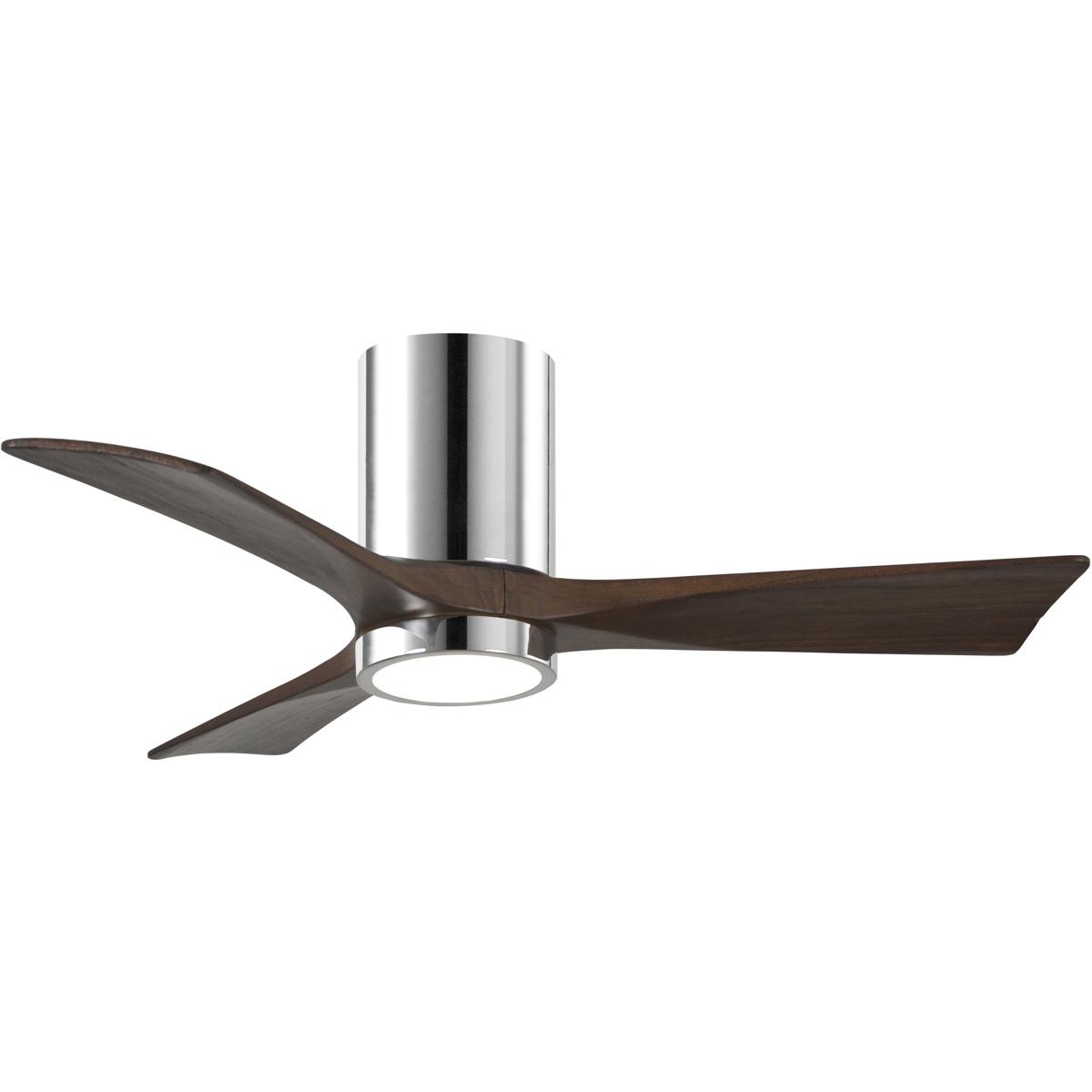 Matthews Fan Co IR3HLK-CR-WA-42 Atlas Irene-3HLK 42 inch Polished Chrome with Walnut Tone Blades Flush Mount Paddle Fan