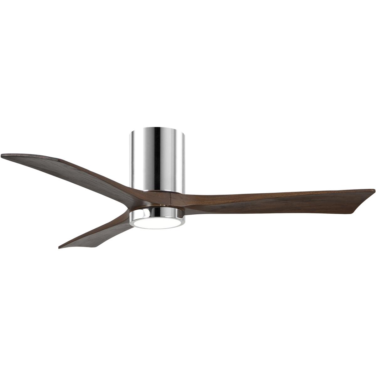 Matthews Fan Co IR3HLK-CR-WA-52 Atlas Irene-3HLK 52 inch Polished Chrome with Walnut Tone Blades Flush Mount Paddle Fan