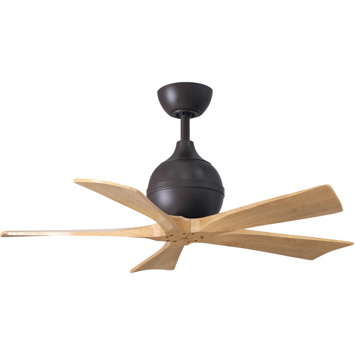 Matthews Fan Co IR5-TB-LM-42 Atlas Irene-5 42 inch Textured Bronze with Light Maple Tone Blades Paddle Fan