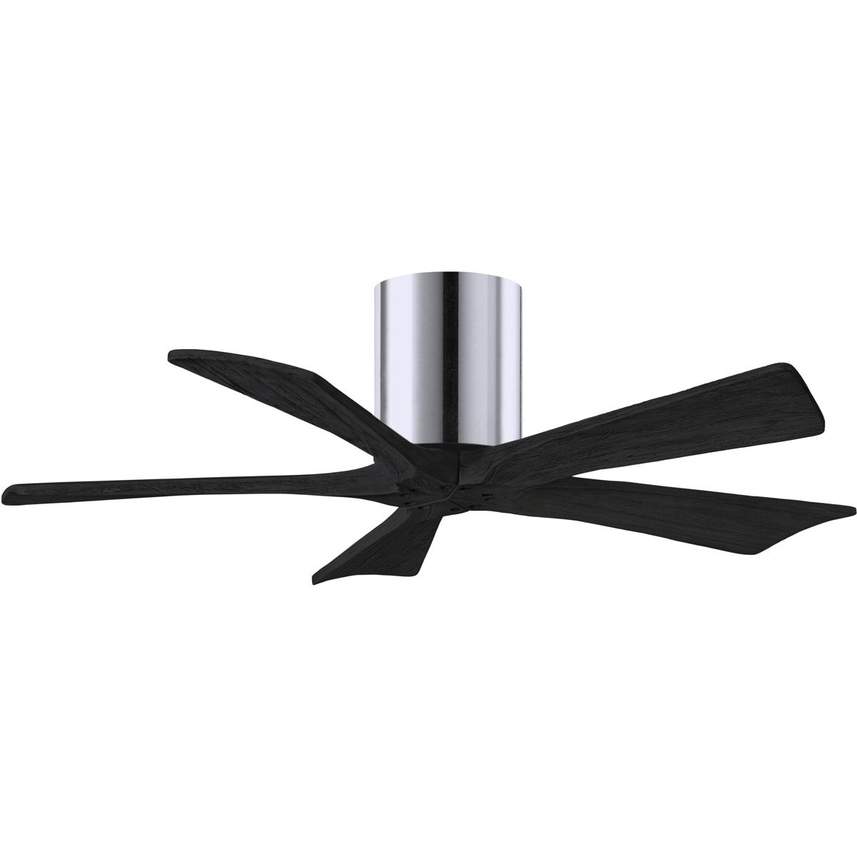 Matthews Fan Co IR5H-CR-BK-42 Atlas Irene-5H 42 inch Polished Chrome with Matte Black Blades Flush Mount Paddle Fan, Flush Mounted