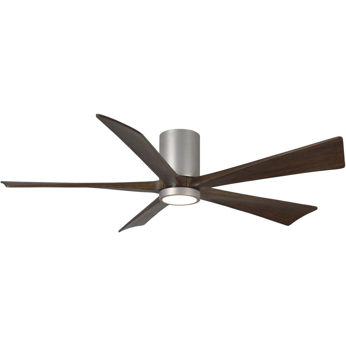 Matthews Fan Co IR5HLK-BN-WA-60 Atlas Irene-5HLK 60 inch Brushed Nickel with Walnut Tone Blades Flush Mount Paddle Fan