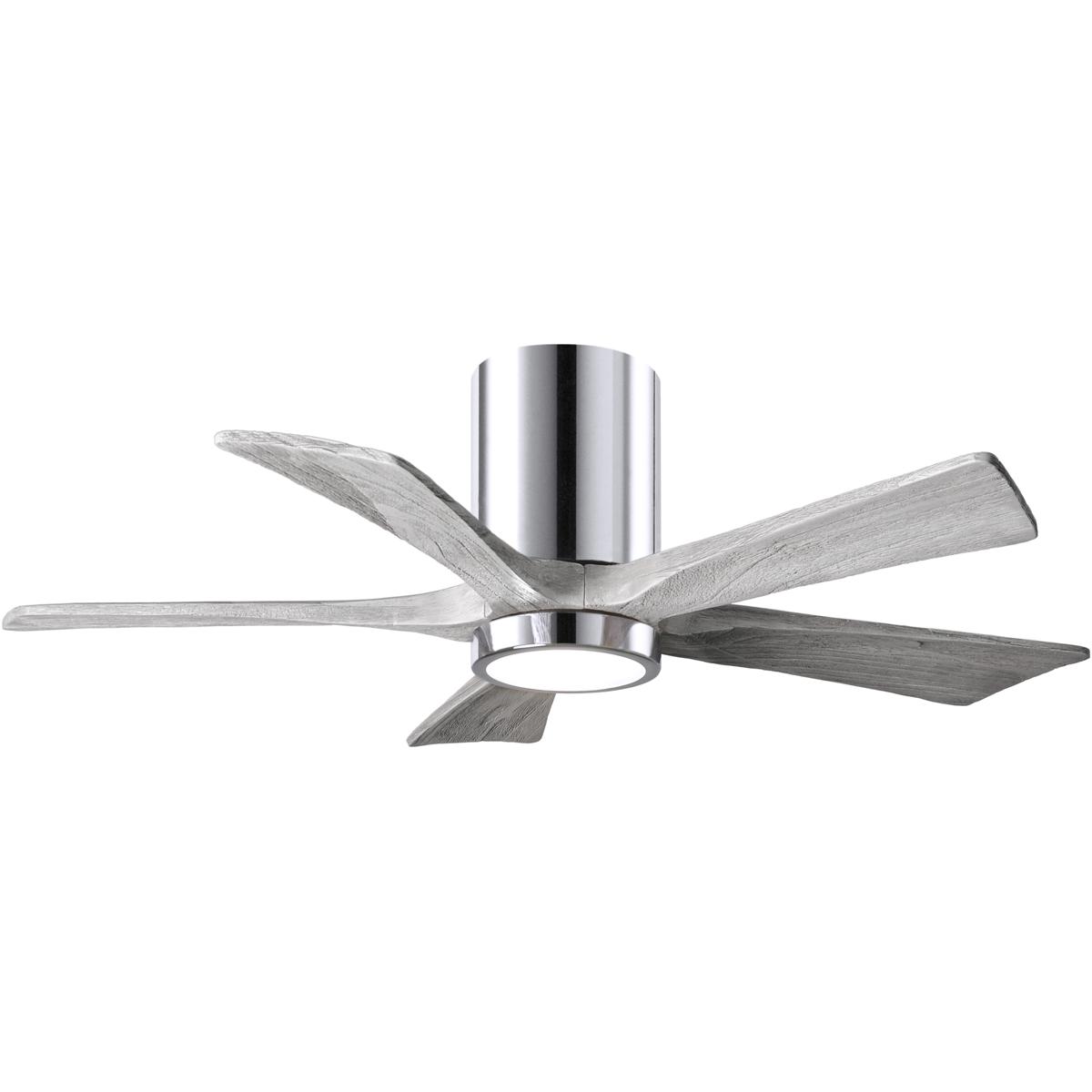 Matthews Fan Co IR5HLK-CR-BW-42 Atlas Irene-5HLK 42 inch Polished Chrome with Barn Wood Tone Blades Flush Mount Paddle Fan