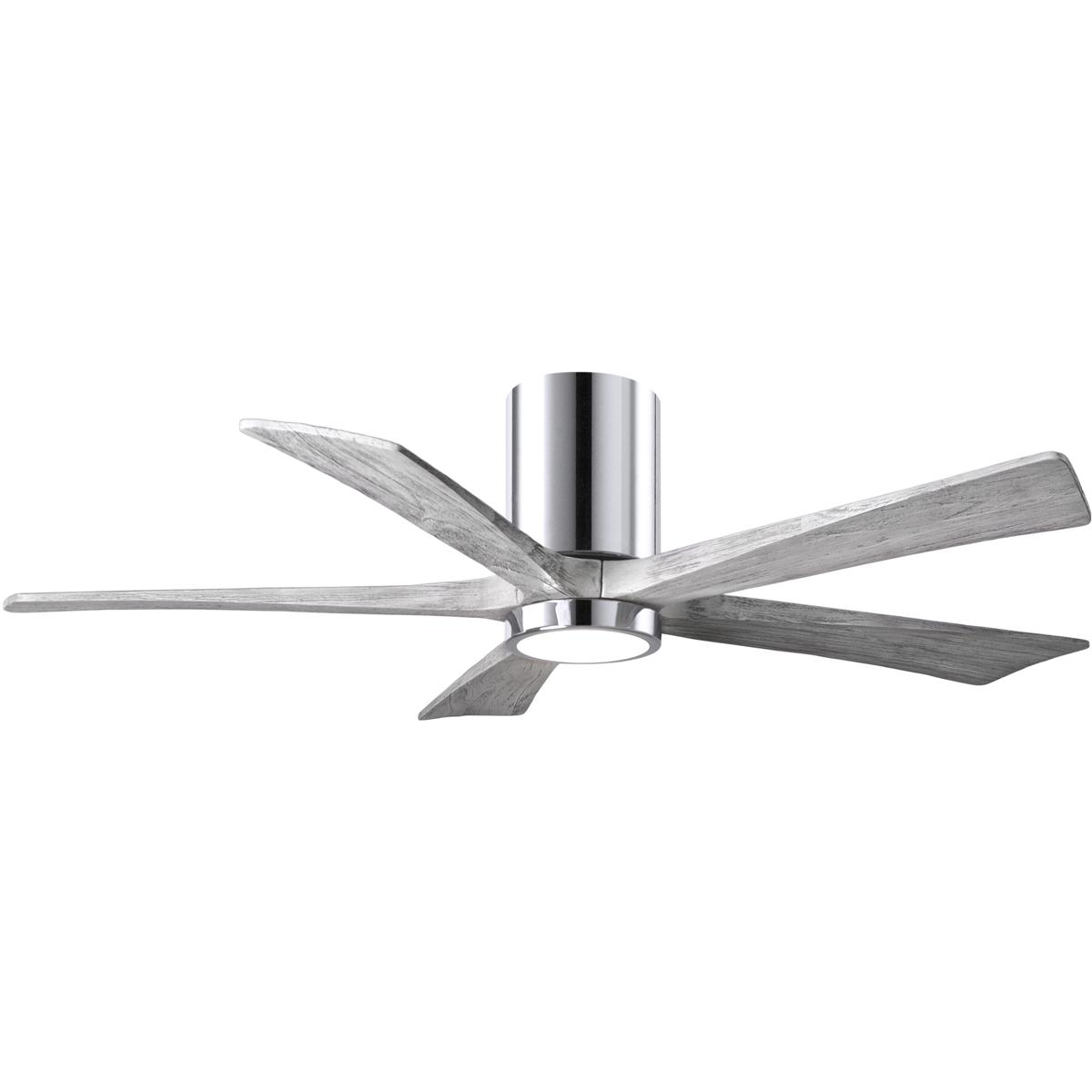 Matthews Fan Co IR5HLK-CR-BW-52 Atlas Irene-5HLK 52 inch Polished Chrome with Barn Wood Tone Blades Flush Mount Paddle Fan