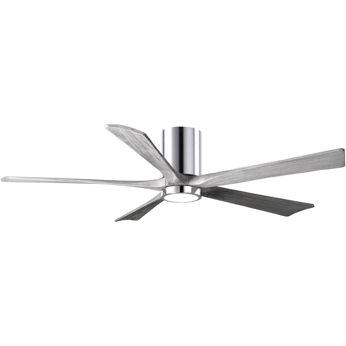 Matthews Fan Co IR5HLK-CR-BW-60 Atlas Irene-5HLK 60 inch Polished Chrome with Barn Wood Tone Blades Flush Mount Paddle Fan