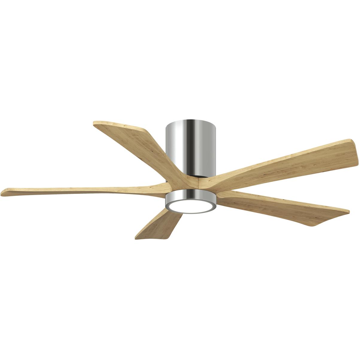Matthews Fan Co IR5HLK-CR-LM-52 Atlas Irene-5HLK 52 inch Polished Chrome with Light Maple Tone Blades Flush Mount Paddle Fan