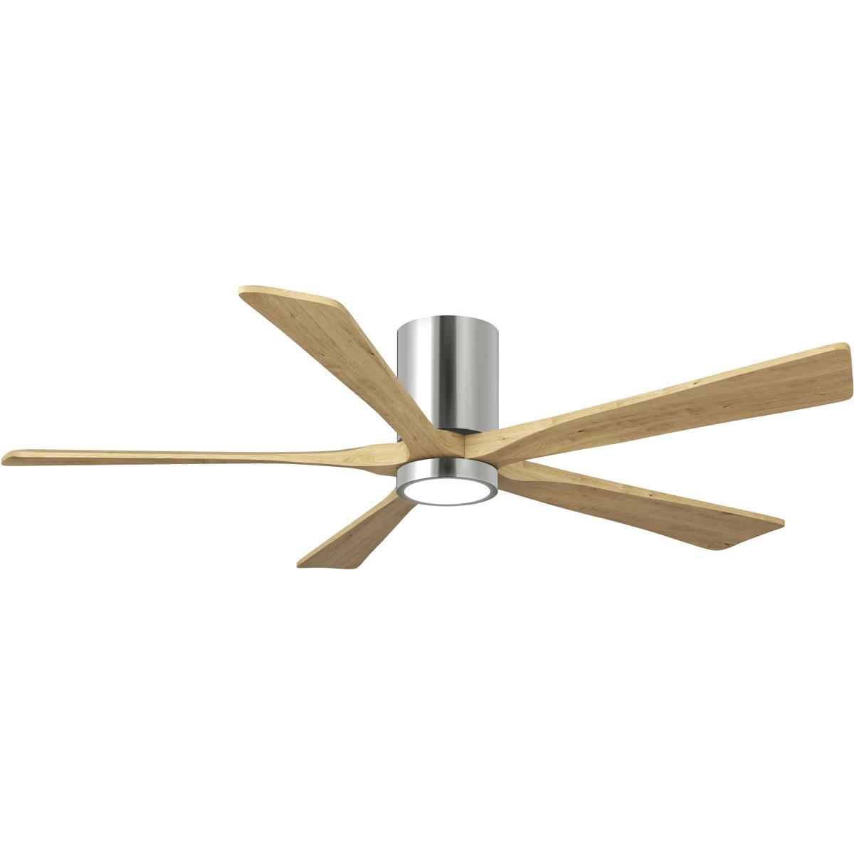 Matthews Fan Co IR5HLK-CR-LM-60 Atlas Irene-5HLK 60 inch Polished Chrome with Light Maple Tone Blades Flush Mount Paddle Fan