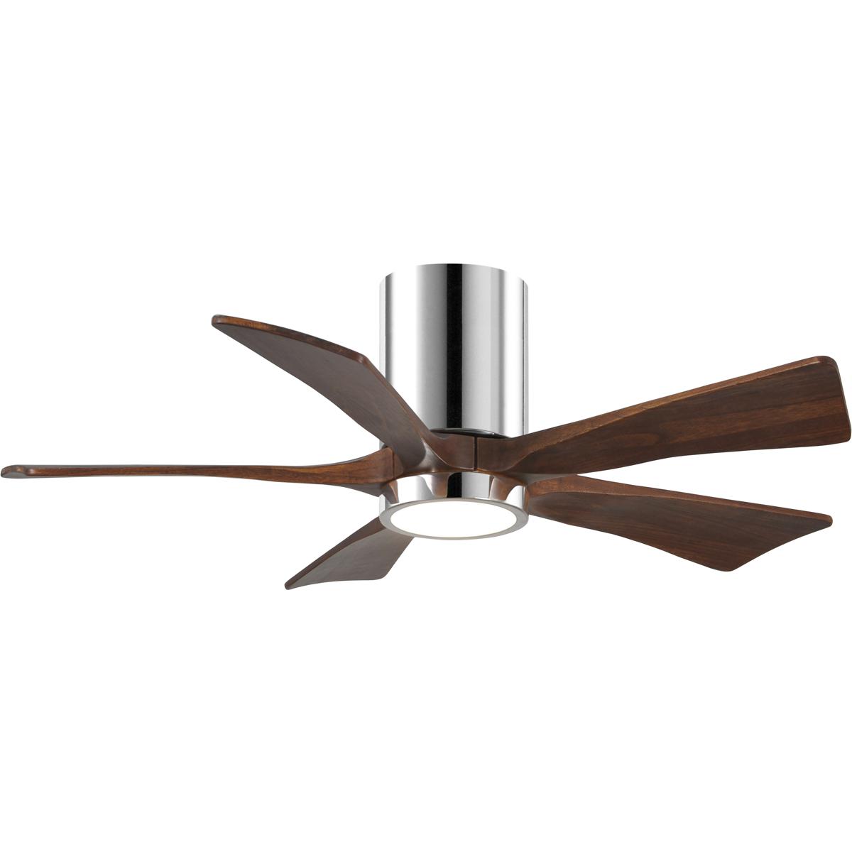 Matthews Fan Co IR5HLK-CR-WA-42 Atlas Irene-5HLK 42 inch Polished Chrome with Walnut Tone Blades Flush Mount Paddle Fan