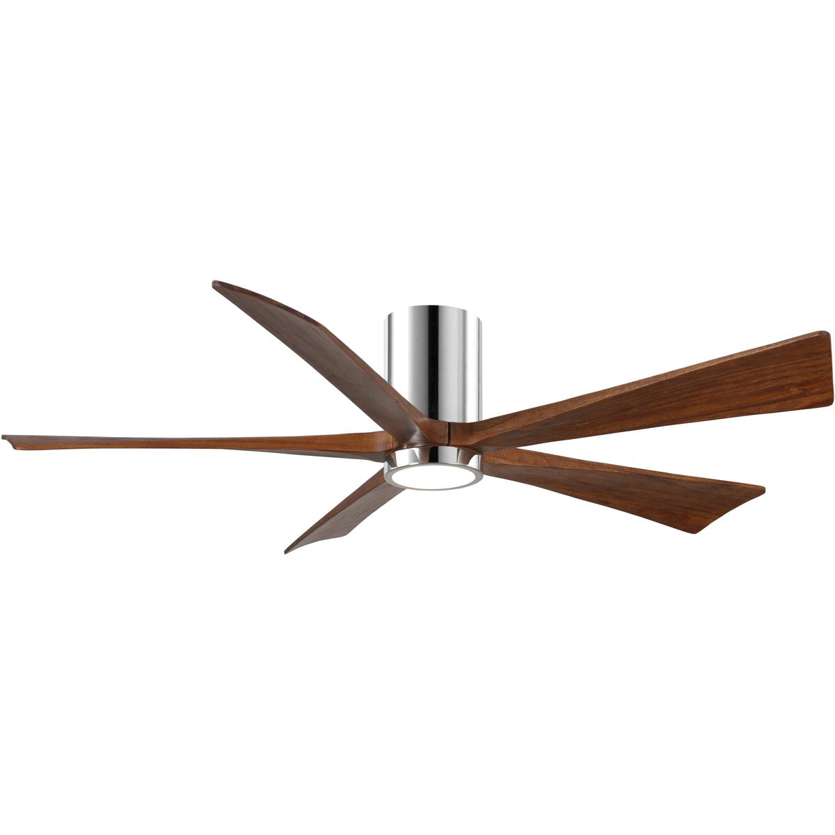 Matthews Fan Co IR5HLK-CR-WA-60 Atlas Irene-5HLK 60 inch Polished Chrome with Walnut Tone Blades Flush Mount Paddle Fan