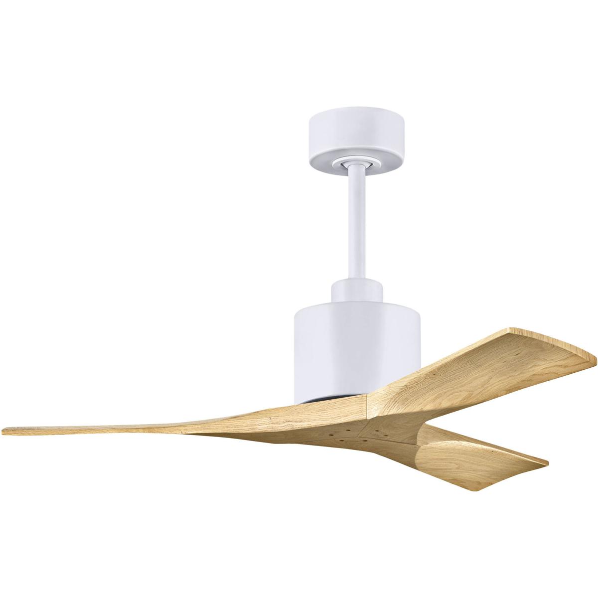 Matthews Fan Co NK-MWH-LM-42 Atlas Nan 42 inch Matte White with Light Maple Tone Blades Ceiling Fan