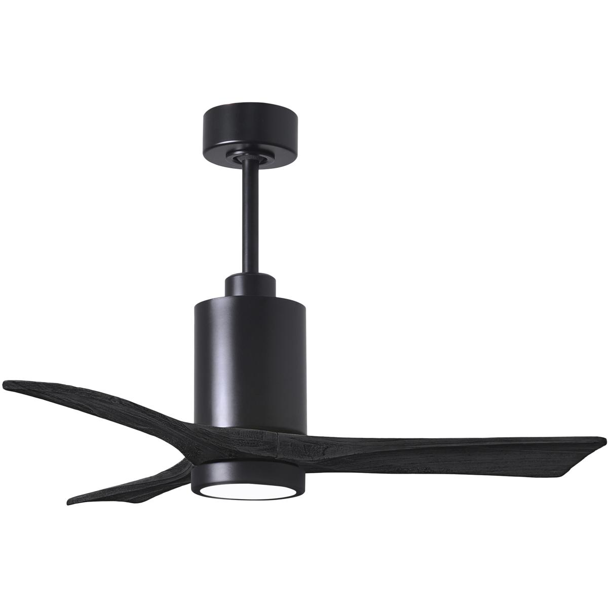 Matthews Fan Co PA3-BK-BK-42 Atlas Patricia-3 42 inch Matte Black Ceiling Fan, Atlas