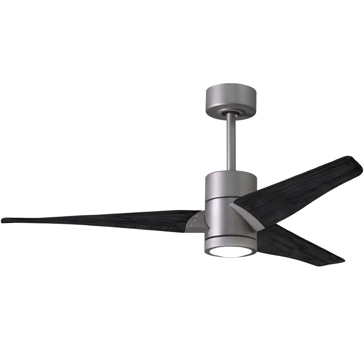 Matthews Fan Co SJ-BN-BK-52 Atlas Super Janet 52 inch Brushed Nickel with Matte Black Blades Ceiling Fan, Atlas