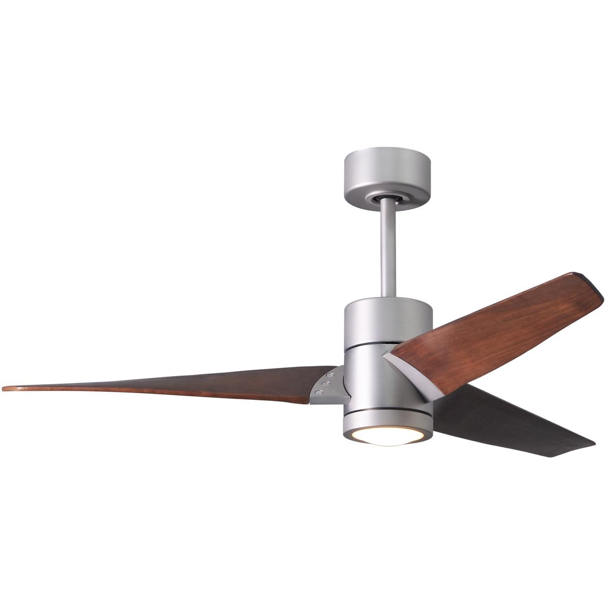 Matthews Fan Co SJ-BN-WN-52 Atlas Super Janet 52 inch Brushed Nickel with Walnut Tone Blades Ceiling