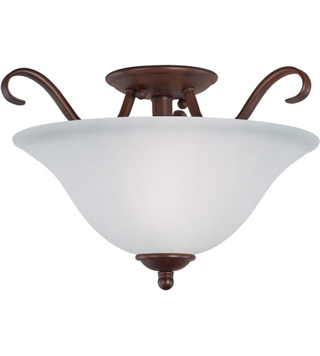Maxim 10120FTOI Basix 2 Light 14 inch Oil Rubbed Bronze Semi-Flush Mount Ceiling Light in Frosted photo
