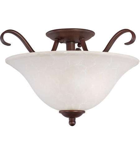 Maxim 10120icoi Basix 2 Light 14 Inch Oil Rubbed Bronze Semi Flush Mount Ceiling Light In Ice