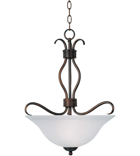 Maxim 10121FTOI Basix 3 Light 17 inch Oil Rubbed Bronze Invert Bowl Pendant Ceiling Light in Frosted photo
