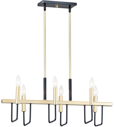 Gold Linear Pendant Light maxim 10259bkgld sullivan 6 light 30 inch black and gold linear pendant ceiling light