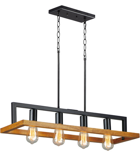 Maxim 10307bkasb Black Forest 4 Light 30 Inch Black And Ashbury Linear Pendant Ceiling Light