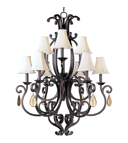 Richmond 9 Light 38 Inch Colonial Umber Multi Tier Chandelier Ceiling Light In With Crystals 094 With Shade 62