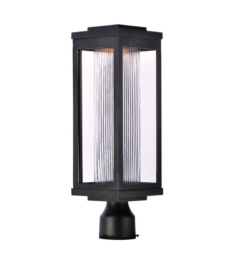 Maxim 55900CRBK Salon LED LED 20 inch Black Outdoor Pole/Post Mount in Clear Ribbed photo