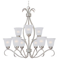 Maxim 10128FTSN Basix 9 Light 32 inch Satin Nickel Multi-Tier Chandelier Ceiling Light in Frosted photo thumbnail