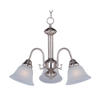 Maxim 2697FTSN Malaga 3 Light 20 inch Satin Nickel Mini Chandelier Ceiling Light in Frosted photo thumbnail