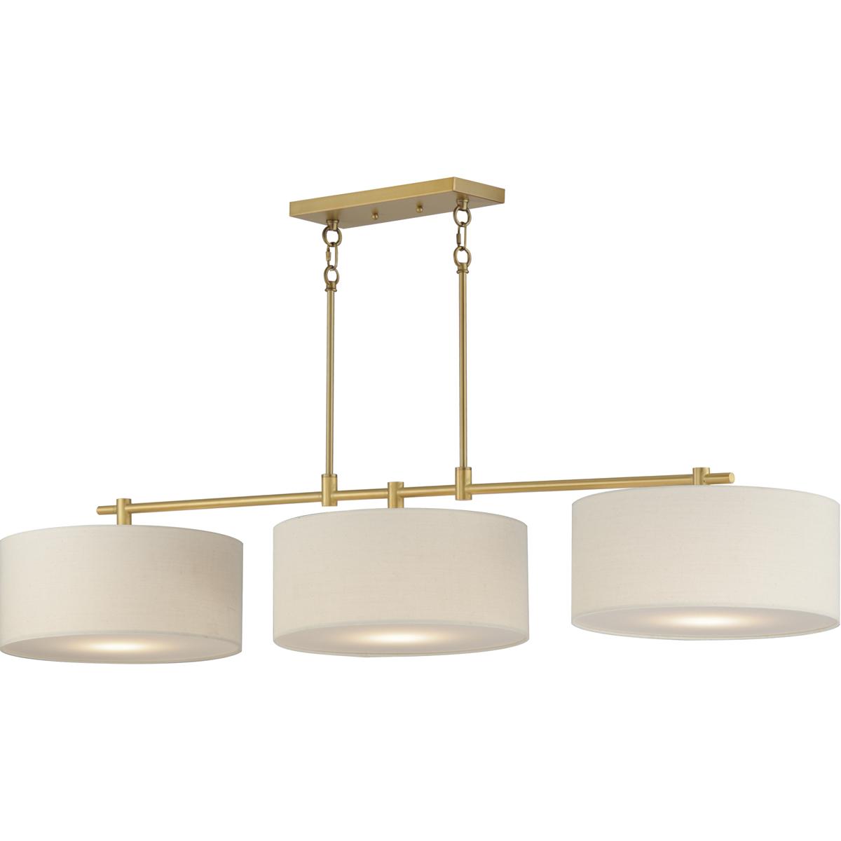 Maxim Lighting 10017OMNAB Bongo 3 Light 60 inch Natural Aged Brass Linear Pendant Ceiling Light
