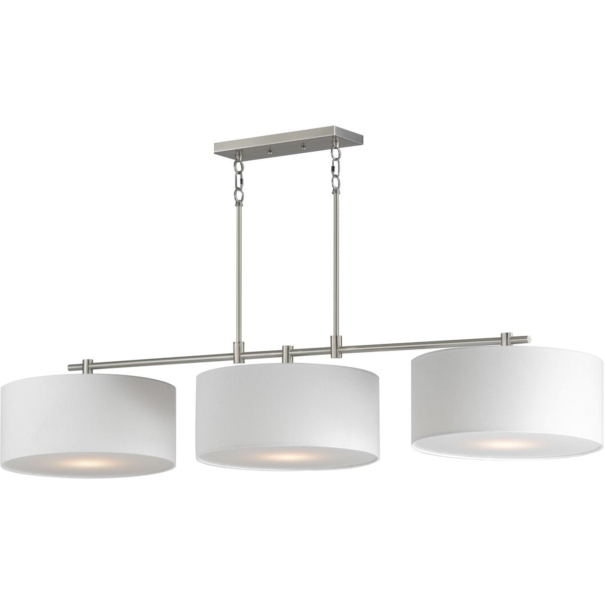 Maxim Lighting 10017WLSN Bongo 3 Light 60 inch Satin Nickel Linear Pendant Ceiling Light