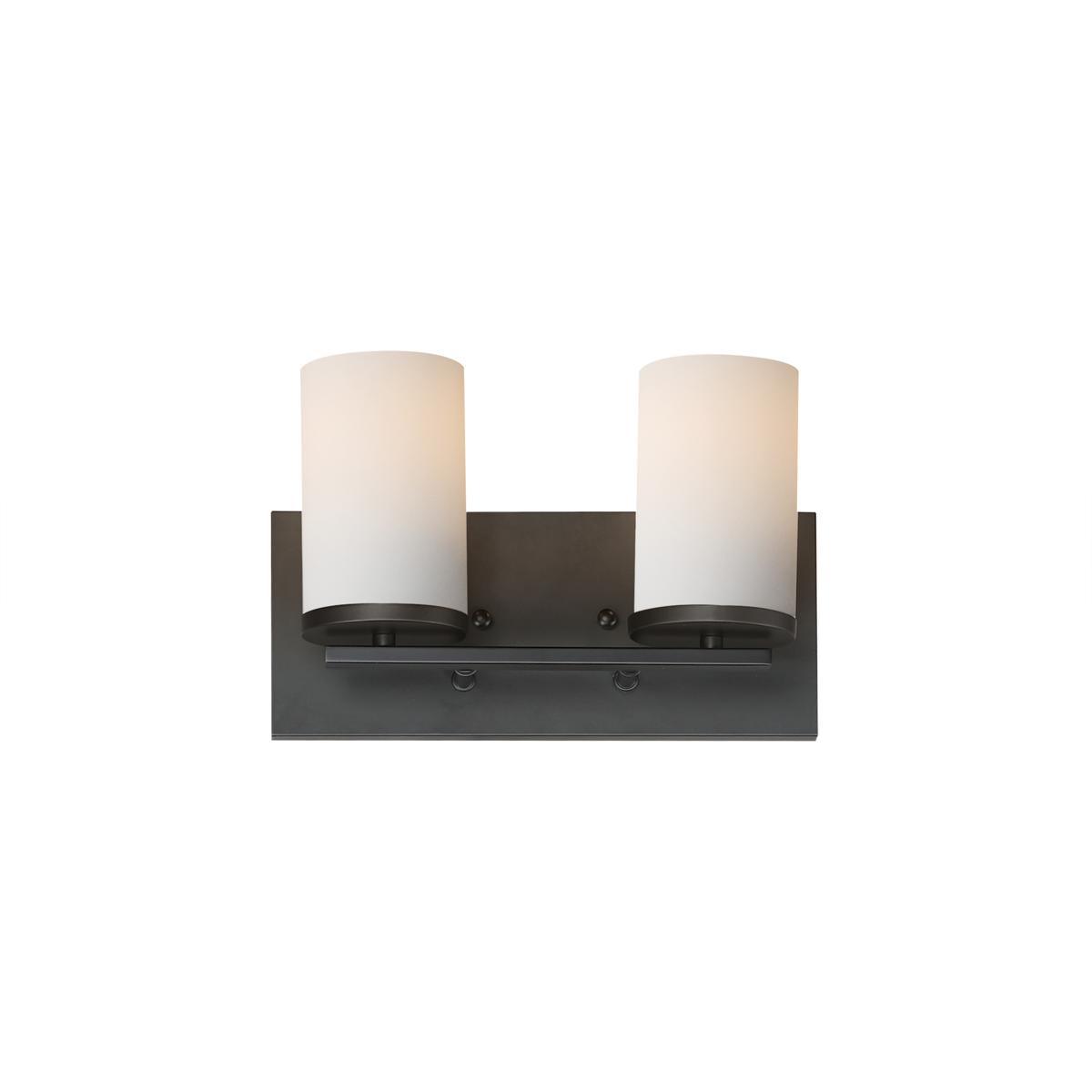 Maxim Lighting 10282SWBK Lateral 2 Light 12 inch Black Bath Vanity Wall Light in Satin White