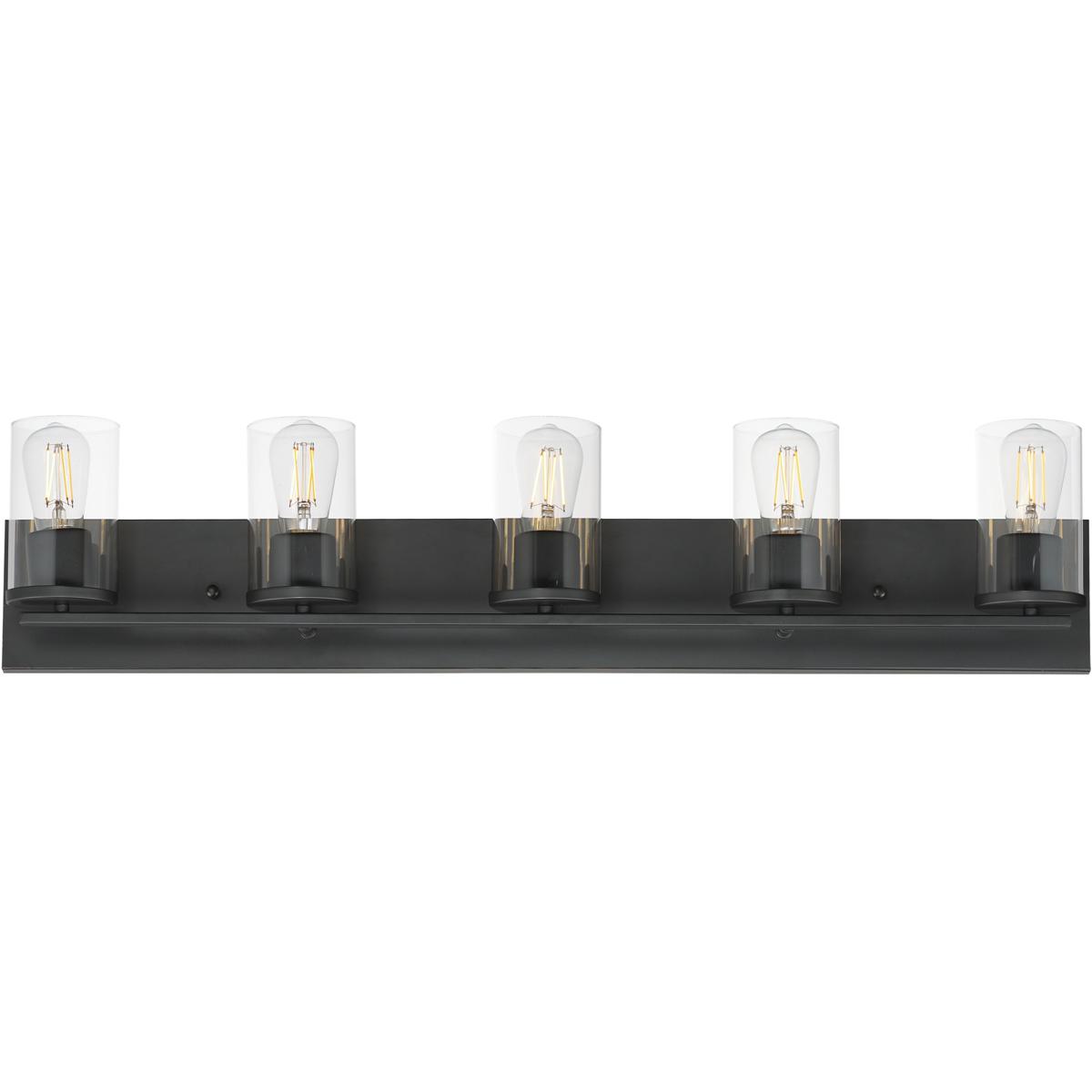 Maxim Lighting 10285CLBK Lateral 5 Light 36 inch Black Bath Vanity Wall Light in Clear