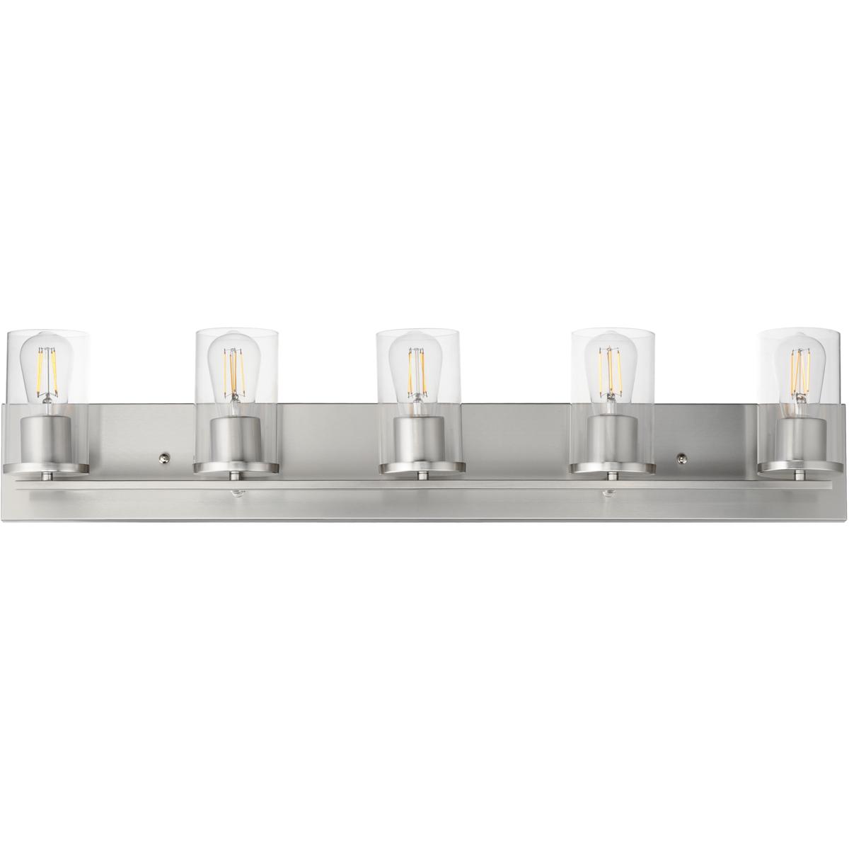 Maxim Lighting 10285CLSN Lateral 5 Light 36 inch Satin Nickel Bath Vanity Wall Light in Clear