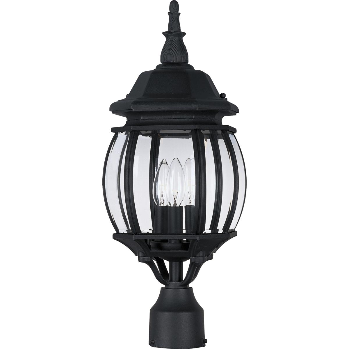 Maxim Lighting 1035BK Crown Hill 3 Light 21 inch Black Outdoor Pole/Post Mount