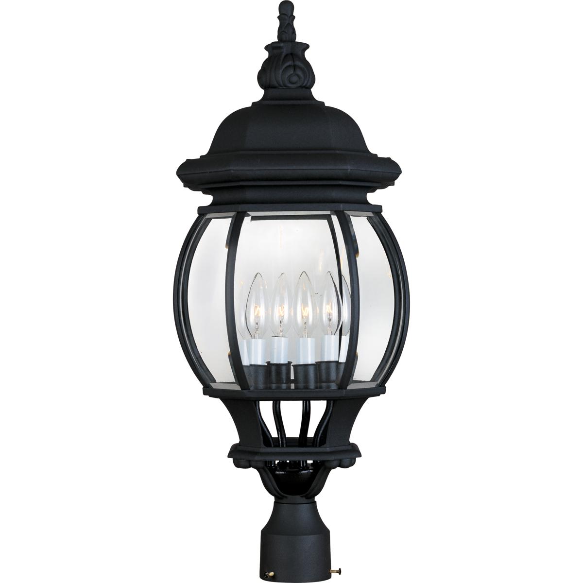 Maxim Lighting 1038BK Crown Hill 4 Light 27 inch Black Outdoor Pole/Post Mount