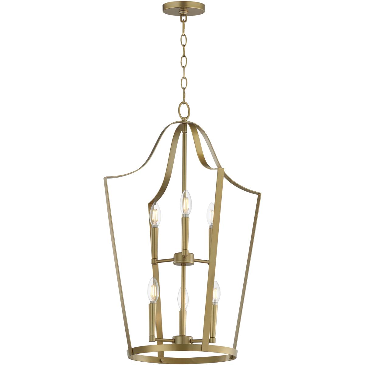 Maxim Lighting 10426NAB Arden 6 Light 20 inch Natural Aged Brass Multi-Light Pendant Ceiling Light