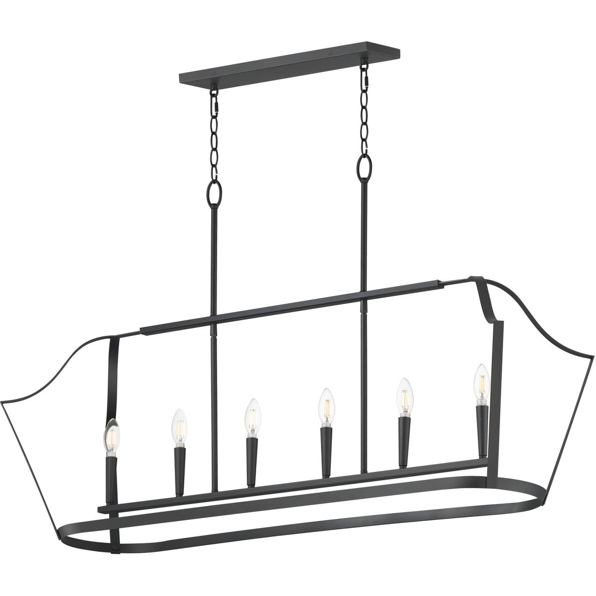 Maxim Lighting 10427BK Arden 6 Light 48 inch Black Linear Pendant Ceiling Light