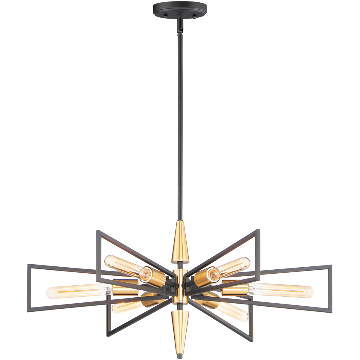 Maxim Lighting 11656BKSBR Wings 6 Light 29 inch Black/Satin Brass Chandelier Ceiling Light