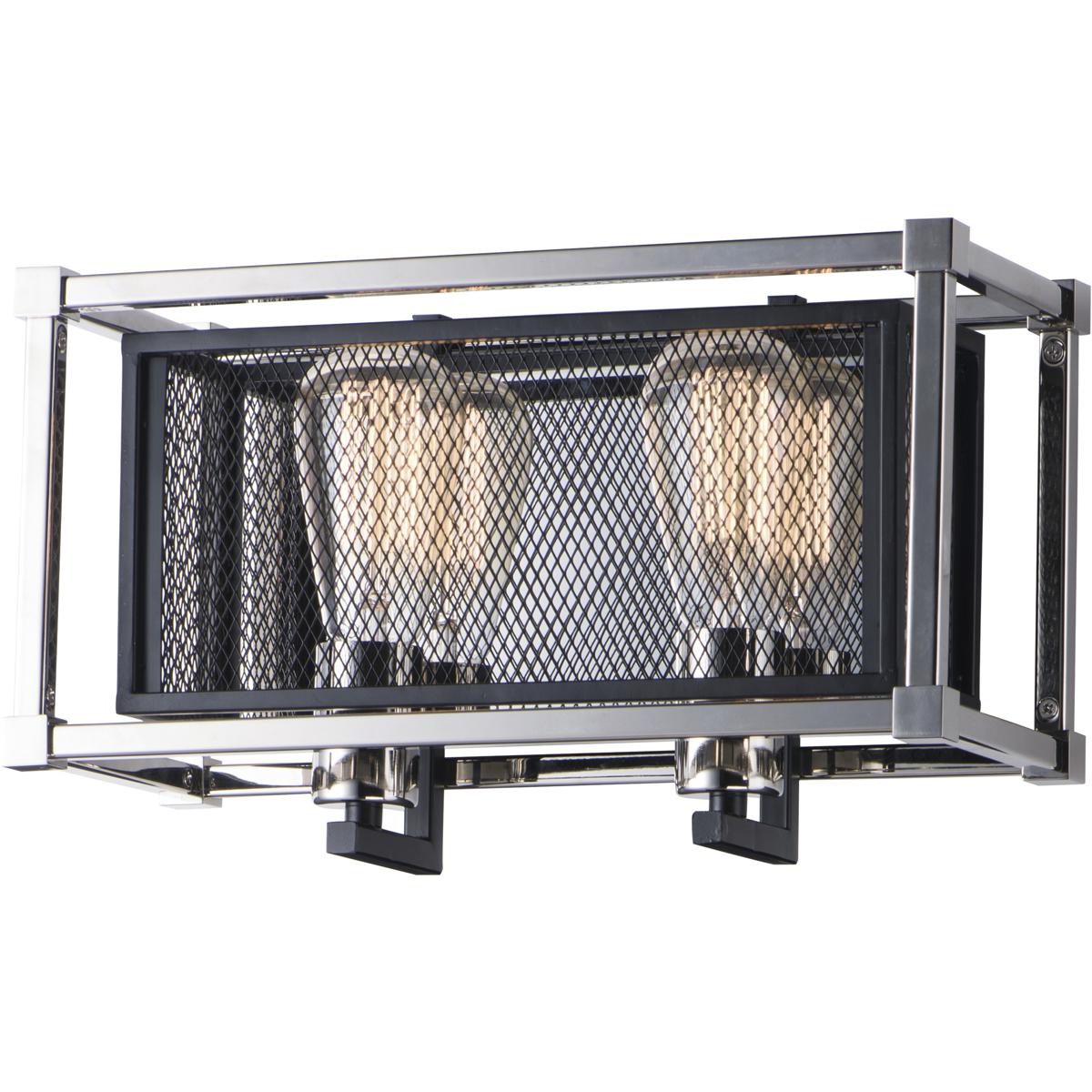 Maxim Lighting 12152BKPN Refine 2 Light 14.25 inch Black and Polished Nickel Bath Vanity Wall Light